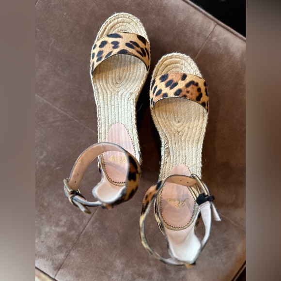 J Crew Platform espadrille sandals in leopard calf hair - Picture 2 of 6